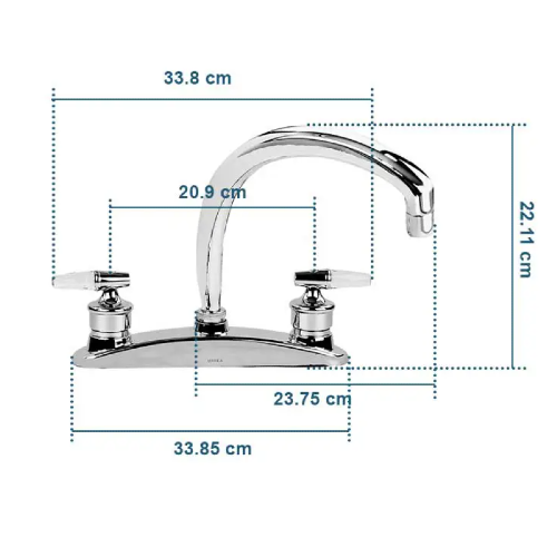 MEZCLADORA FREGADERO 8" CON CUBIERTA Y MANERAL LEBARON URREA