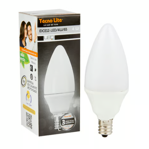 FOCO VELA LED 4W E12 100-240V 6500K 250LM 15000H TECNO LITE