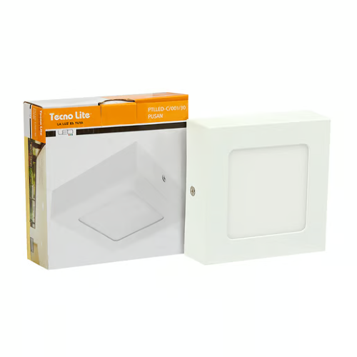 LUMINARIO CUADRADO SOBREPONER  TECHO LED 6W 100-240V 3000K 320LM 15000H ALGEDI I BLANCO TECNOLITE