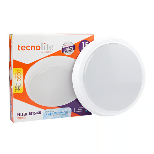 LUMINARIO REDONDO SOBREPONER TECHO LED 15W 100-240V 6500K 1050LM PADANG I BLANCO  TECNOLITE