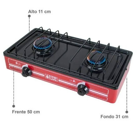 PARRILLA GAS LP 2 QUEMADORES PS2Q ROJA IUSA