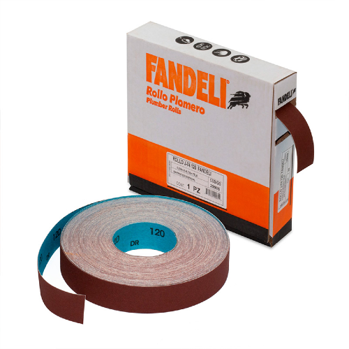 ROLLO LIJA PLOMERO 38MM (11/2) 45.72m GRIS FANDELI