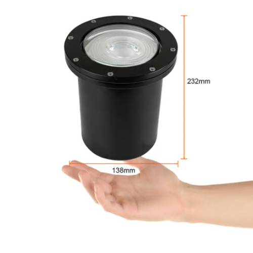 LUMINARIO EMPOTRAR PISO E27 100-240V IP65 CUENCA I NEGRO TECNOLITE