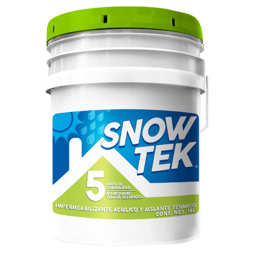 IMPERMEABILIZANTE ACRILICO SNOW TEK 5 AÑOS BLANCO CUBETA 18L IMPAC